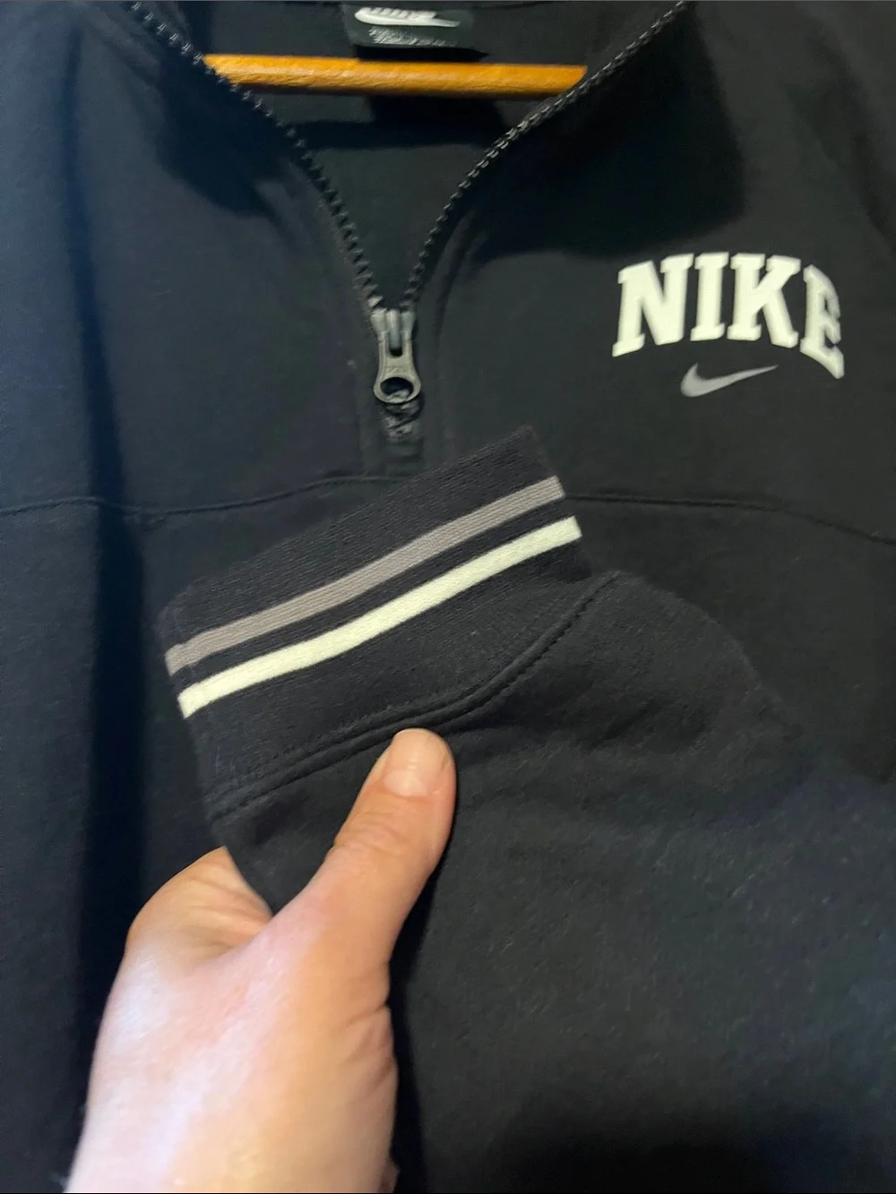 Nike Black Crop Top Zip-Front Pullover